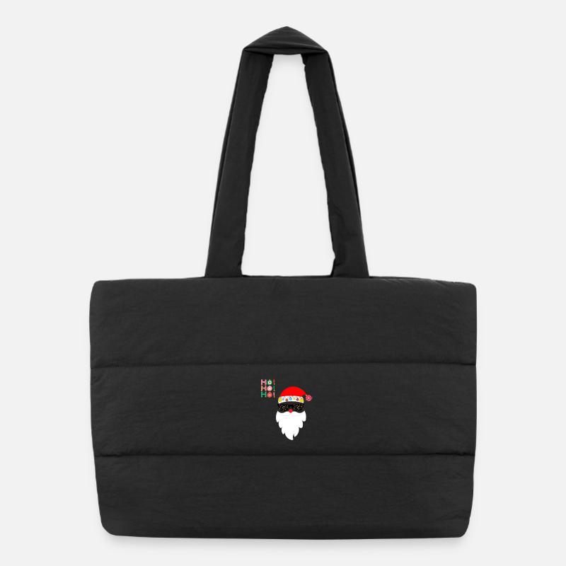 HO HO HO - Puffer-Einkaufstasche - Schwarz