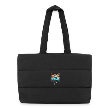 Ballerina with butterfly wings butterflies tutu - Puffer Shopping Bag - black - Front