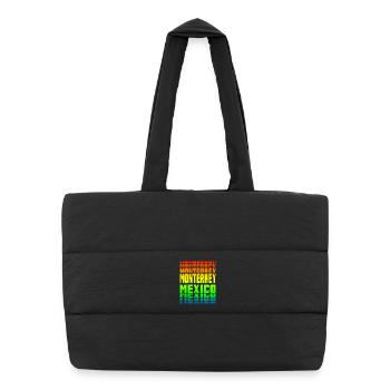 Monterrey Mexico rainbow design - Puffer Shopping Bag - black - Front