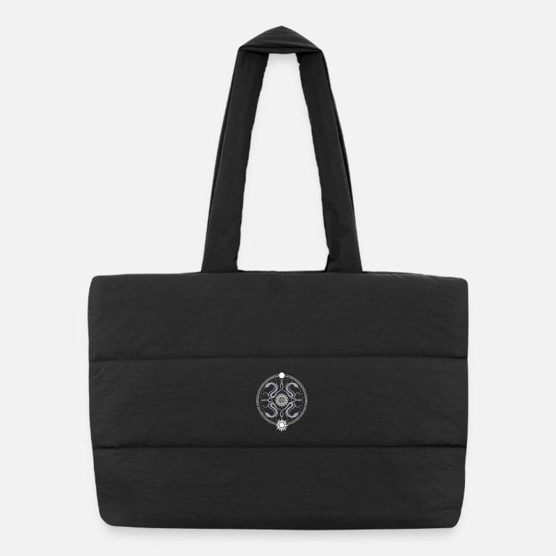 Roue serpentine avec soleil et lune Sac shopping matelassé