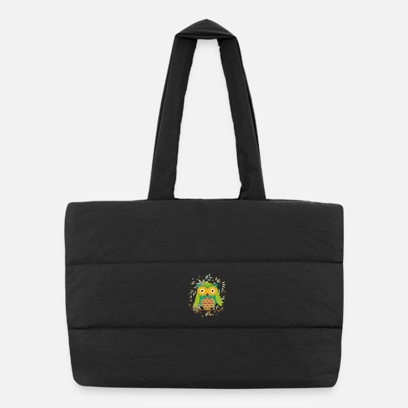 Hibou astucieusement conçu avec motif patchwork Sac shopping matelassé