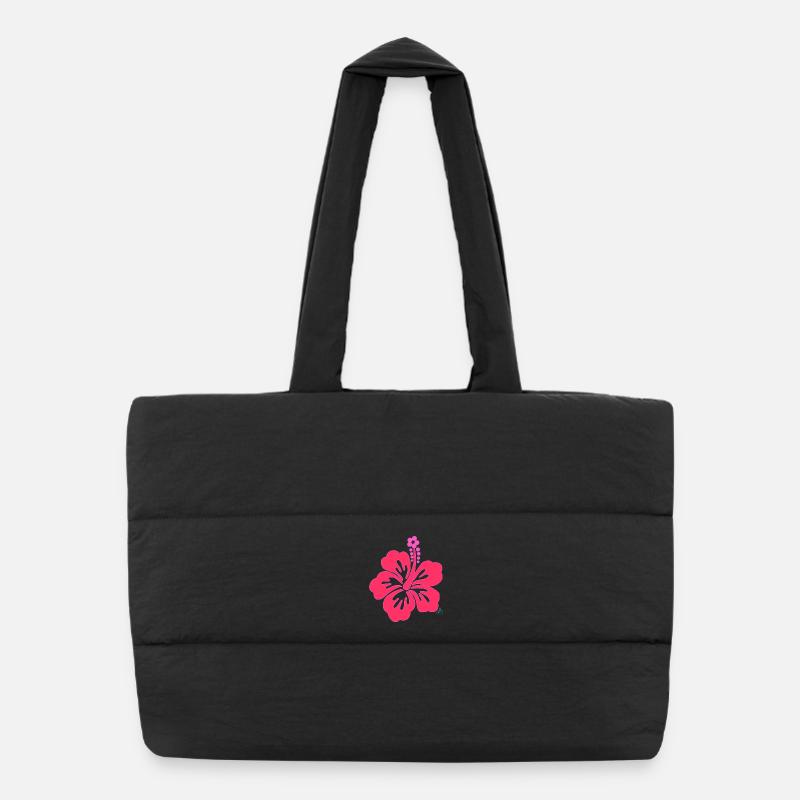 Fleur Hibiscus tropical Rose Éclatant Sac shopping matelassé