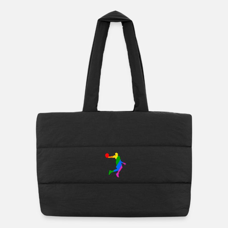 Joueur de basket-ball arc-en-ciel Sac shopping matelassé