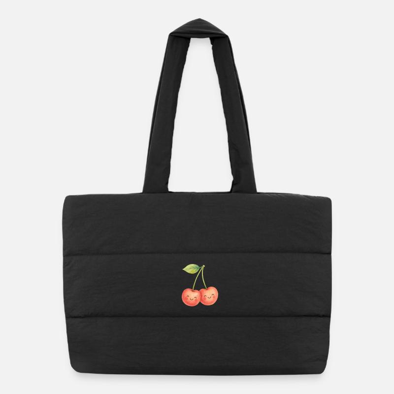 Couple de cerises câlins Cerises Amour d’été Sac shopping matelassé
