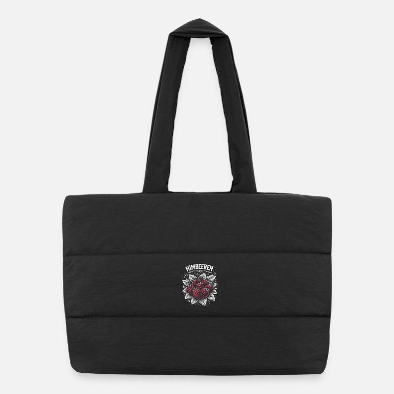 Illustration de framboises imprimé rose Sac shopping matelassé