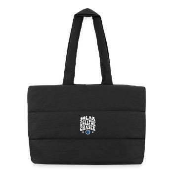 Solar eclipse chaser white - Puffer Shopping Bag - black - Front