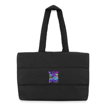 Surfer pour la paix contre la guerre Liberté - Sac shopping matelassé - noir - Devant