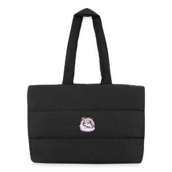 Pastel Unicorn on Cloud Arch - Puffer Shopping Bag - black - Front