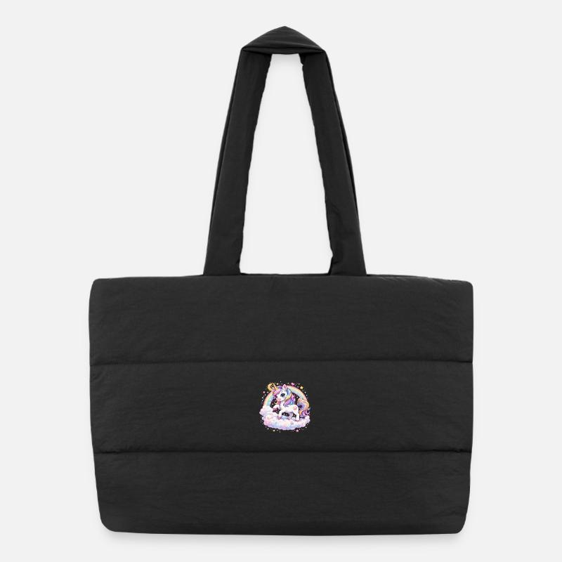 Pastel Unicorn on Cloud Arch Puffer Shopping Bag