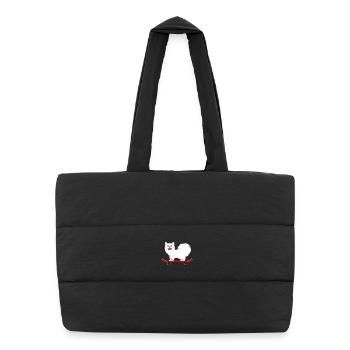 funny animals plants fruit vegetables children's motifs - Puffer Shopping Bag - black - Front