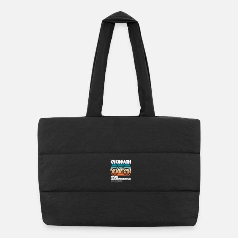 Mountain Biking - Cycopath Noun - Puffer Shopping Bag - black