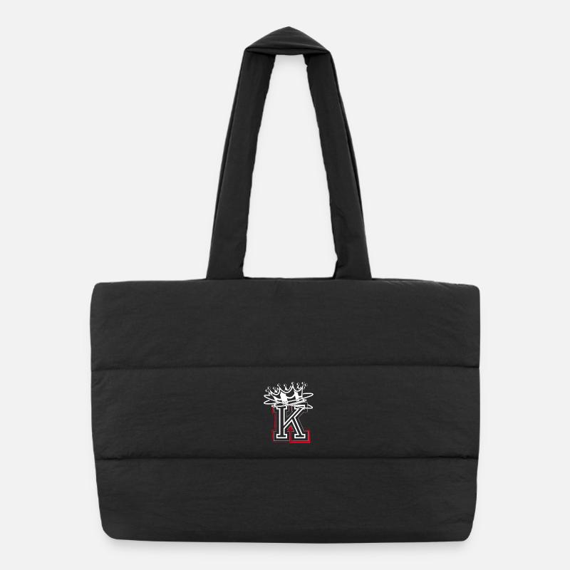 Lettre K avec couronne Sac shopping matelassé