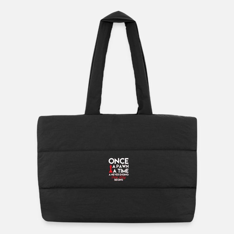 Jeu d’échecs - Sac shopping matelassé - noir