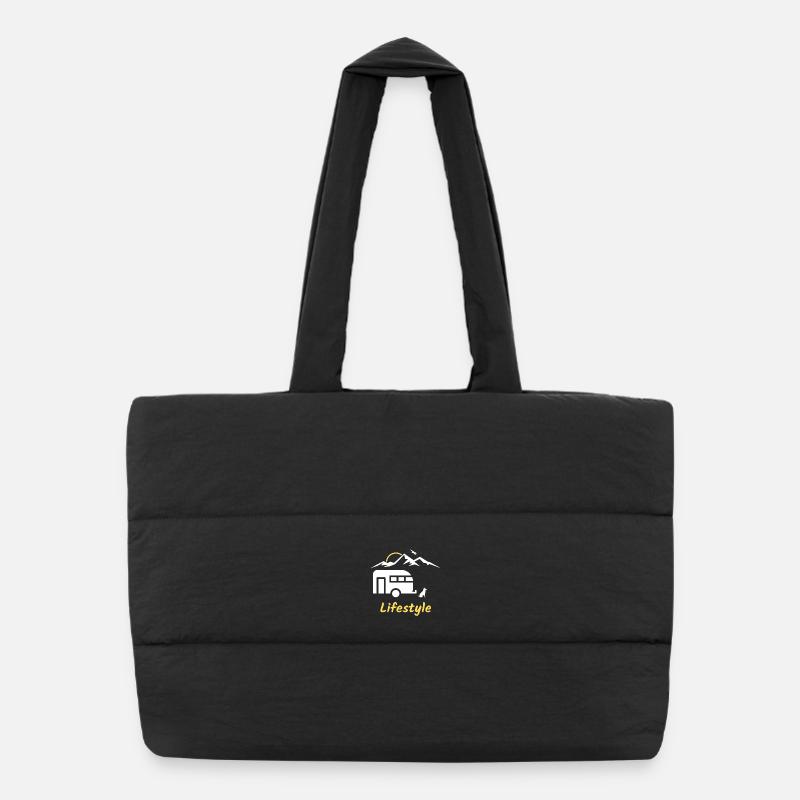 Cadeau de montagne de chien de caravane de camping de style de vie Sac shopping matelassé