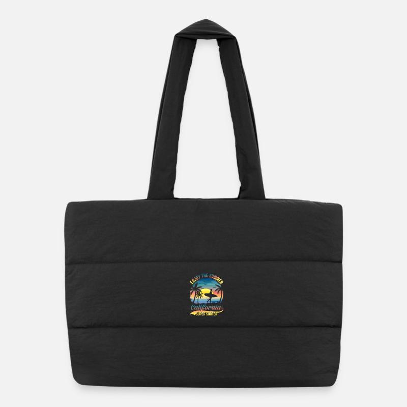 Design de plage de surf californien Sac shopping matelassé
