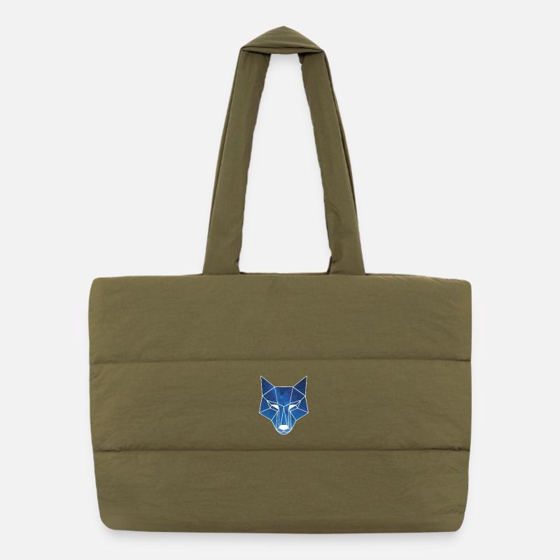 Loup blanc et ciel étoilé Sac shopping matelassé