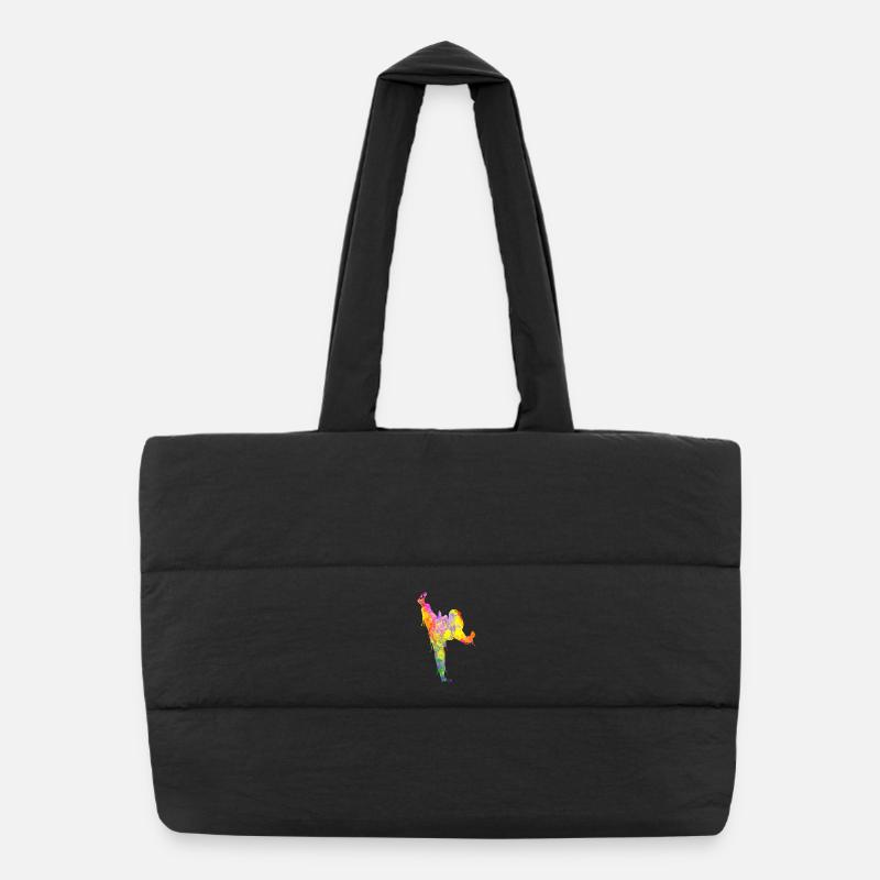 Tae Kwon Do Karaté Silhouette Colorée pour Filles Sac shopping matelassé