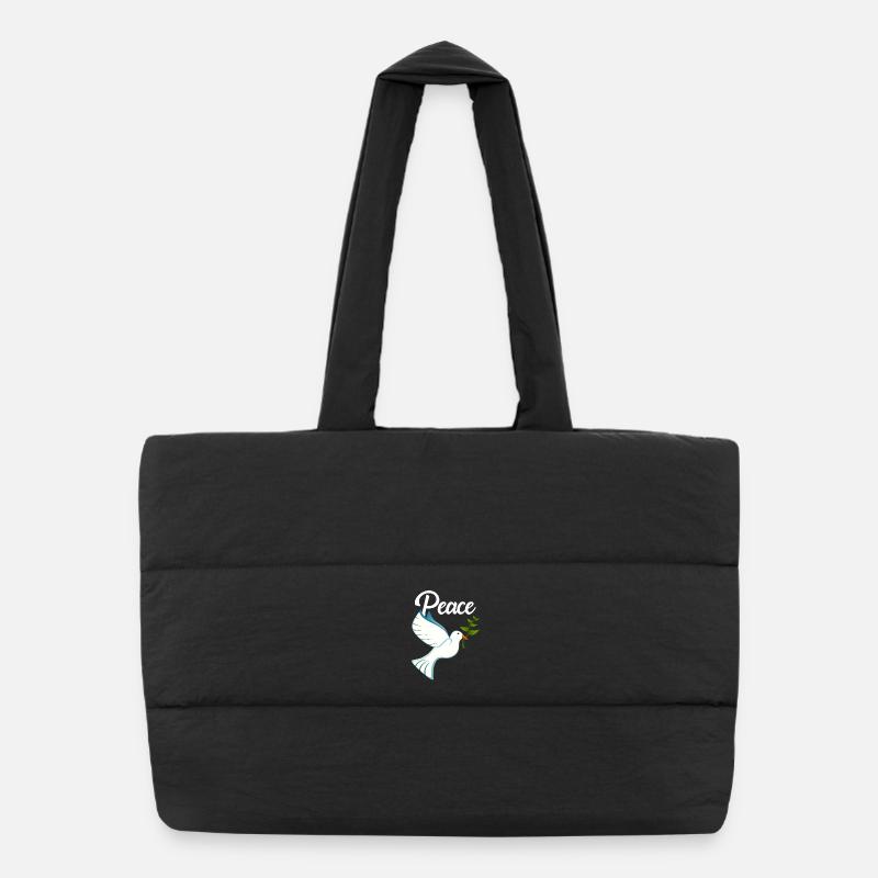 PEACE Dove of Peace Puffer Shopping Bag