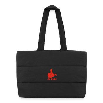 Ok man! (red) - Puffer Shopping Bag - black - Front