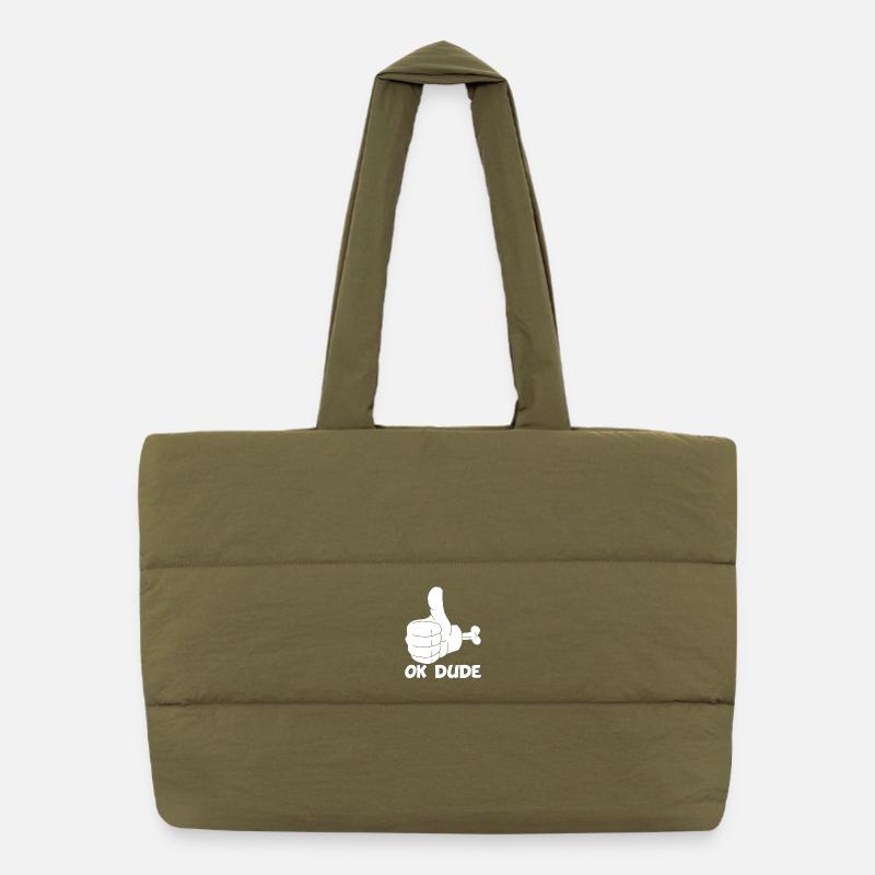Ok Mann! (weiß) Puffer-Einkaufstasche
