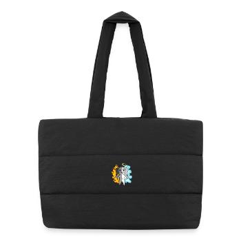 Dog Beagle - Angel and Devil - Puffer Shopping Bag - black - Front