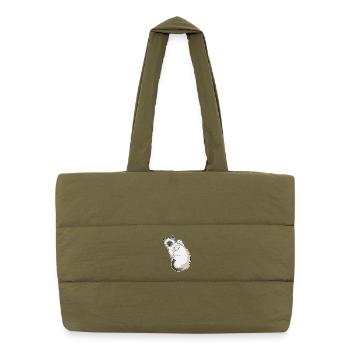 Ailes d’ange de chat - Sac shopping matelassé - safari green - Devant