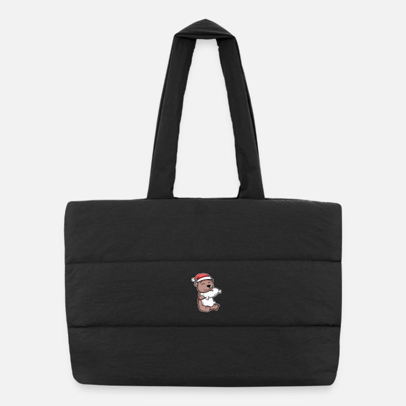Ours Noël Sommeil Sommeil Sommeil Sommeil Sac shopping matelassé