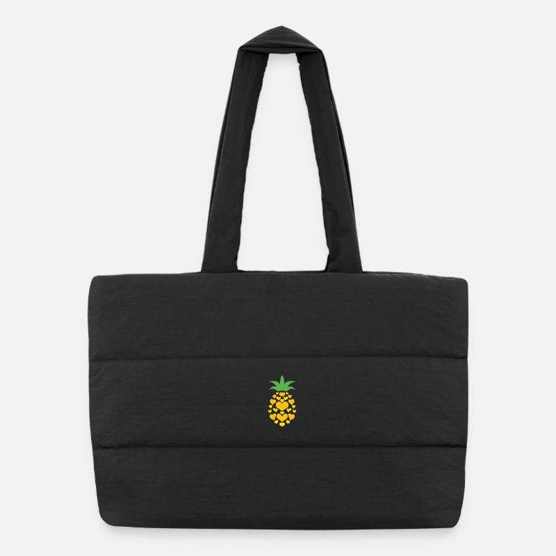 Cœur d’ananas - Sac shopping matelassé - noir