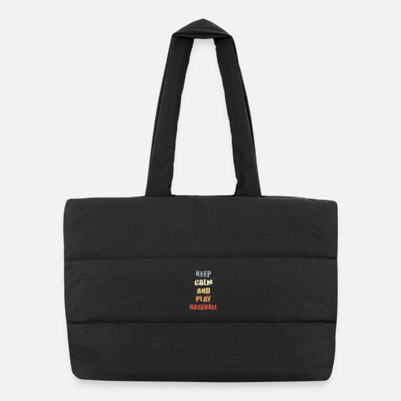 Slogan du baseball - Sac shopping matelassé - noir