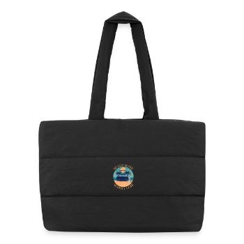 Beach More - Worry Less - Travel - Puffer-Einkaufstasche - Schwarz - Vorne