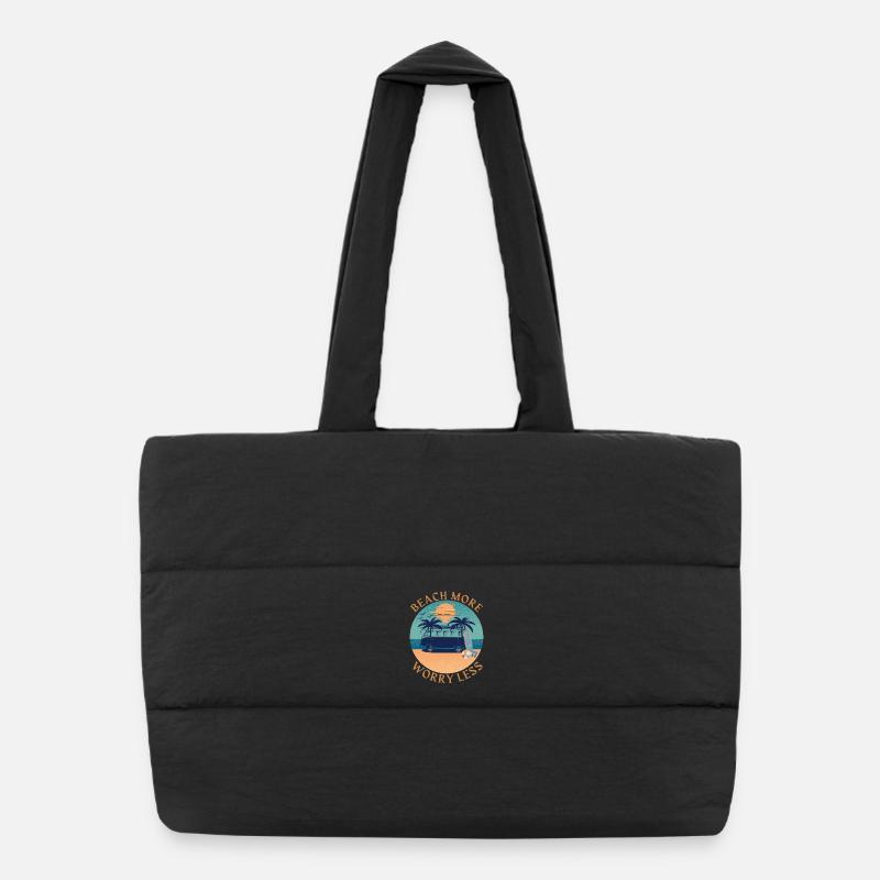 Plage Plus - S’inquiéter moins - Voyage Sac shopping matelassé