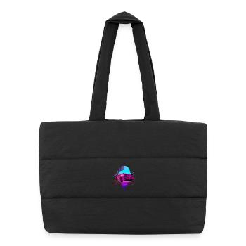 Retro Wave Sports Car Vaporwave - Puffer Shopping Bag - black - Front
