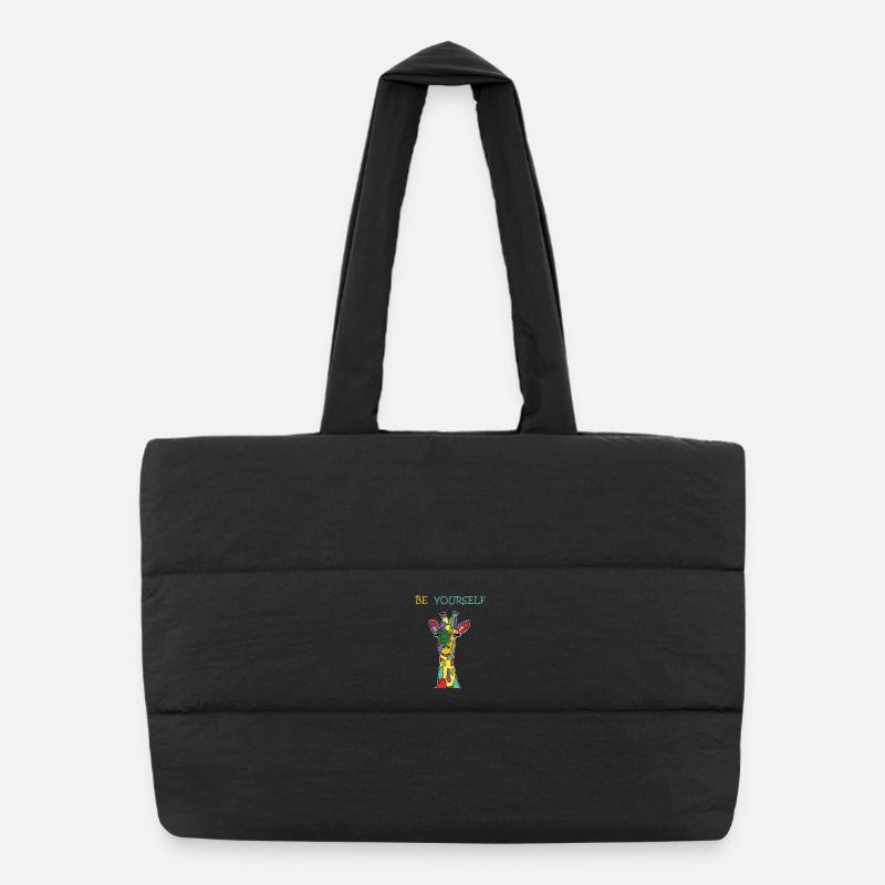 Giraffe Be Yourself Sei Du Selbst Bunt Anders Puffer-Einkaufstasche