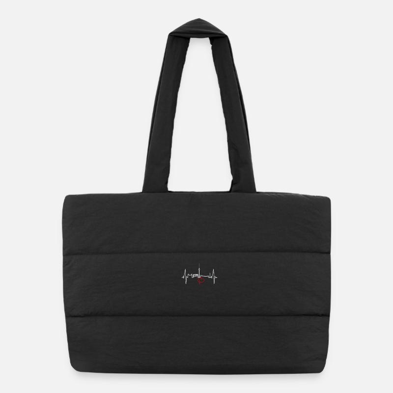 Stuttgart Skyline Herzschlag Herz Stuttgarter Fan Sac shopping matelassé