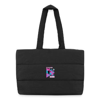 I'd Rather Ski - Ski Winter Sports Skier - Puffer Shopping Bag - black - Front