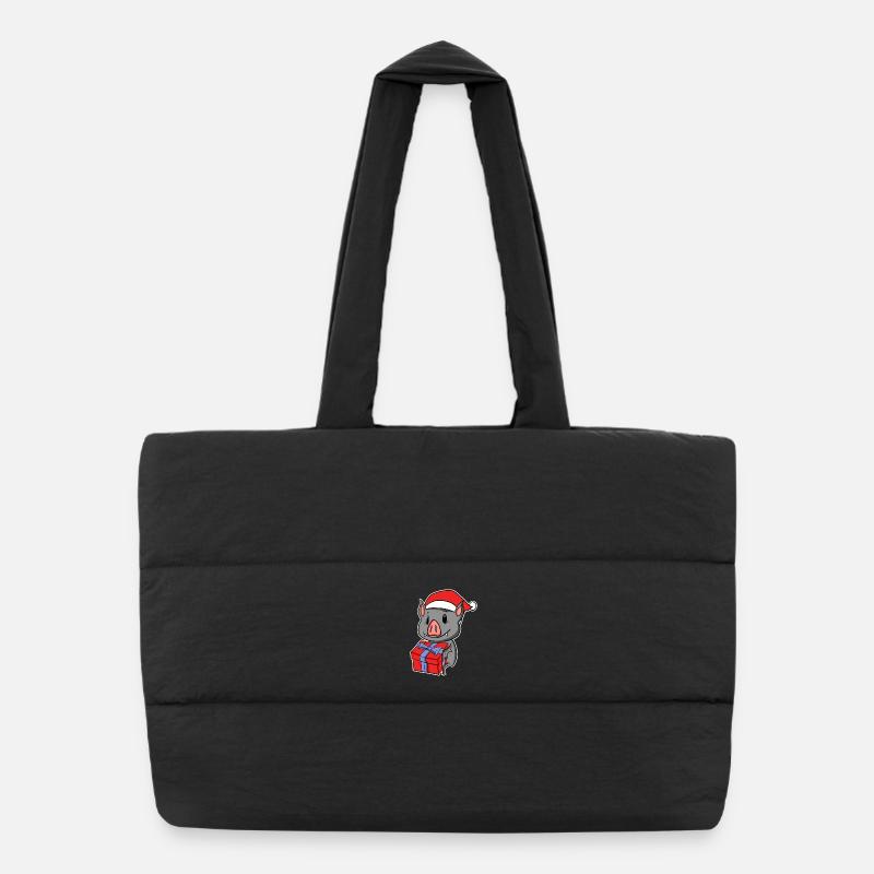 Chauve-souris avec bonnet de Père Noël - Noël Sac shopping matelassé
