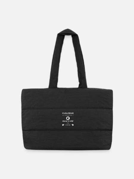 Tu veux frôler la perfection ? Humour Corse - Sac shopping matelassé - noir