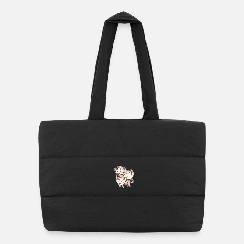 Singe mignon - Motif de singe Sac shopping matelassé
