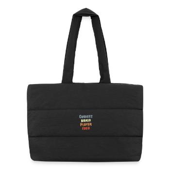 Funny banjo player - Puffer Shopping Bag - black - Front