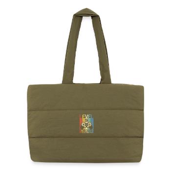Level 9 Unlocked official teenager - Puffer Shopping Bag - safari green - Front