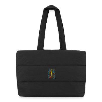 Hawaii Music Retro Look - Puffer Shopping Bag - black - Front