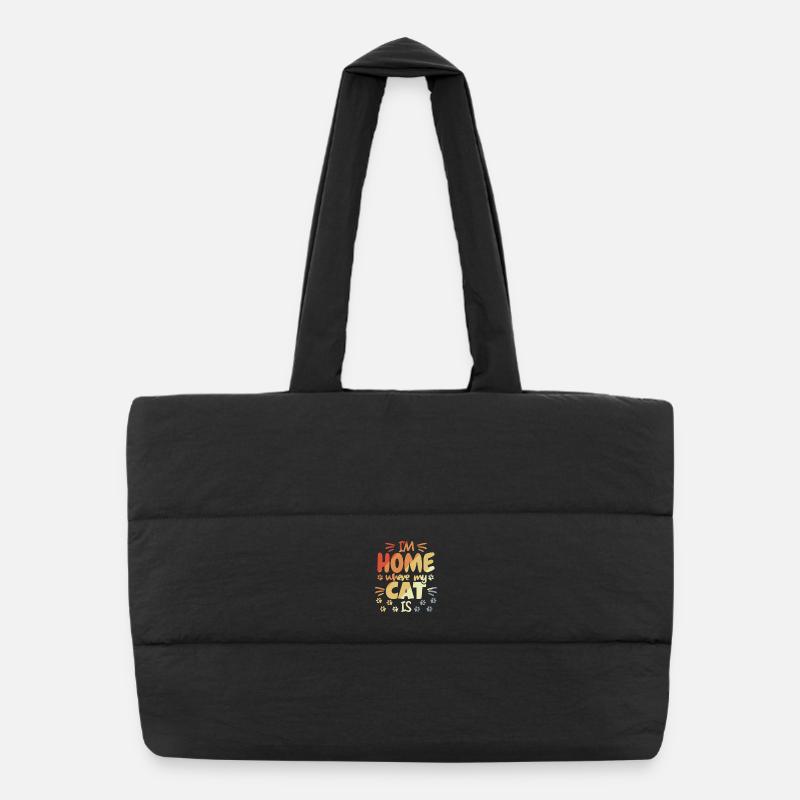Niedlicher Katzenspruch Puffer-Einkaufstasche