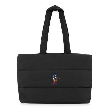 Flute player Retrowave - Puffer Shopping Bag - black - Front