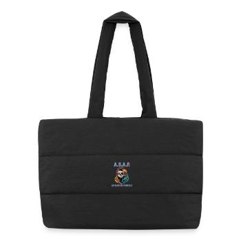 ASAP As Slow As Possible Cool Sloth Fun Quote - Puffer Shopping Bag - black - Front