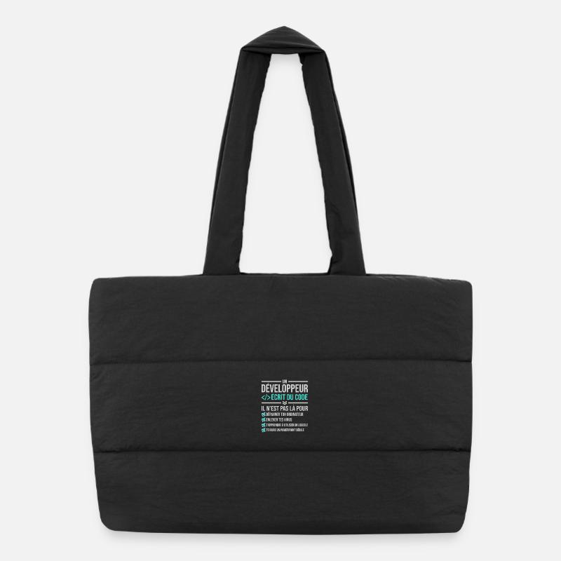 Développeur écrire du code Sac shopping matelassé