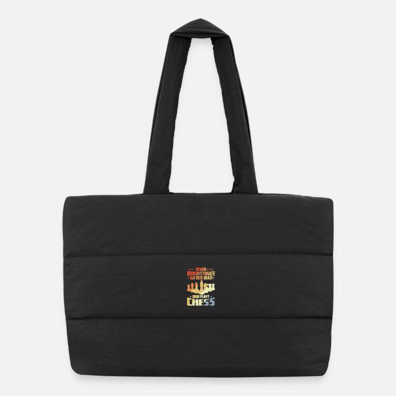 Chess Grandpa Puffer Shopping Bag