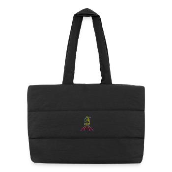 Railroad Cartoon Style - Puffer Shopping Bag - black - Front