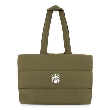 Dessin de piège - Sac shopping matelassé - safari green - Devant