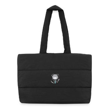 Badminton Racket Comic Look - Puffer Shopping Bag - black - Front