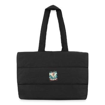 Vivez la vie au-dessus des nuages - T-shirt montgolfières - Sac shopping matelassé - noir - Devant